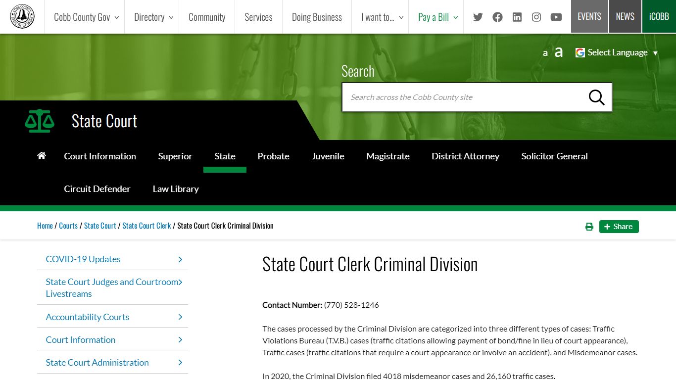 State Court Clerk Criminal Division | Cobb County Georgia
